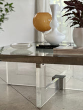 Load image into Gallery viewer, Chrome, Lucite &amp; Brass Square Coffee Table - Attributed to Sandro Petti, Italy
