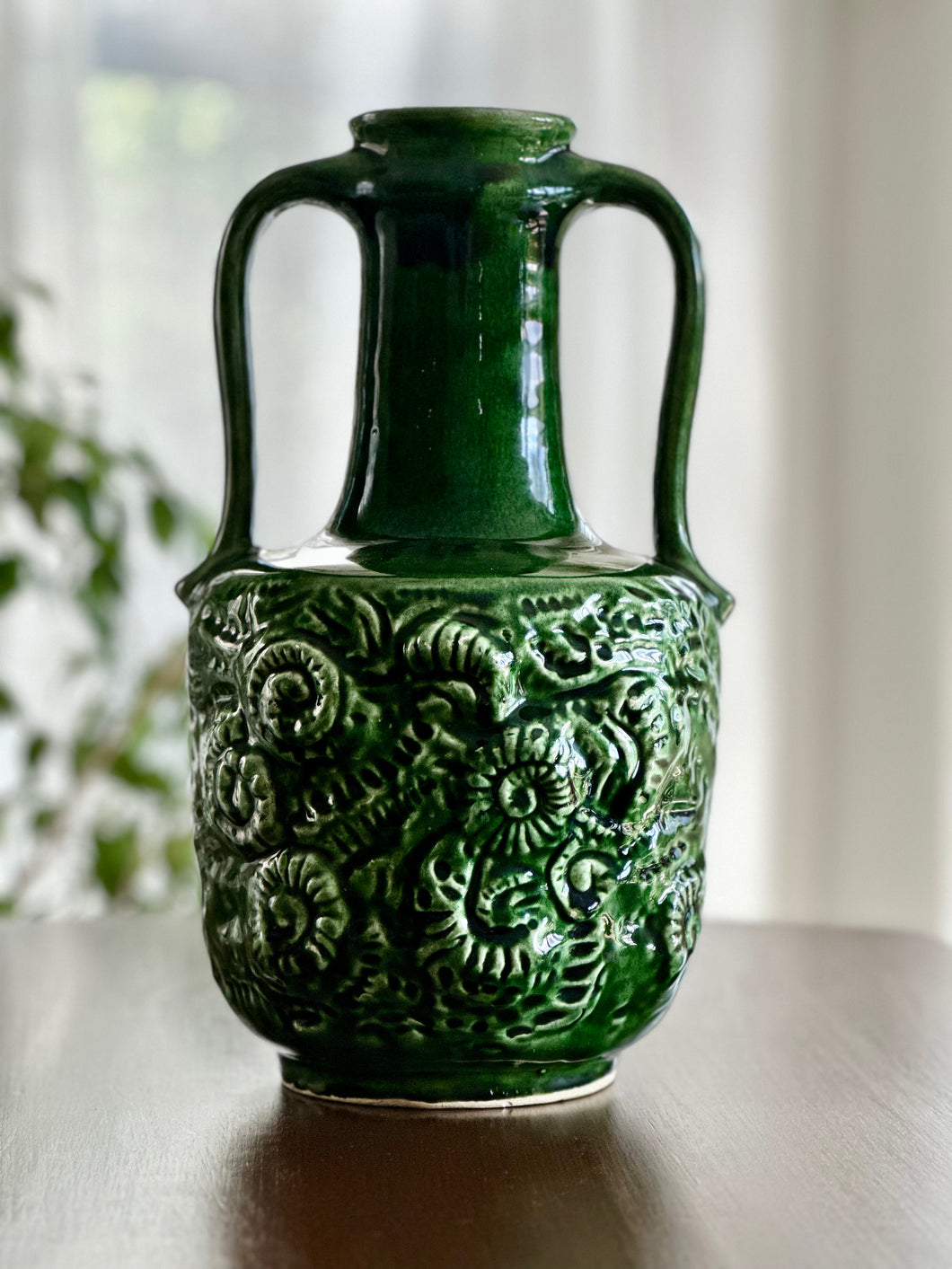 Retro Green Ceramic Vase