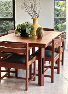 Solid Kiaat Dining Set (Table & 6 Chairs)