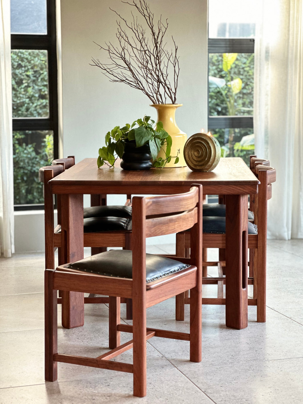 Solid Kiaat Dining Set (Table & 6 Chairs)