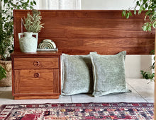 Load image into Gallery viewer, Queen Size Headboard with Attached Pedestals | Solid Kiaat
