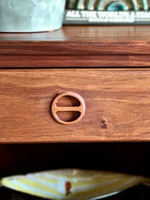 Load image into Gallery viewer, Queen Size Headboard with Attached Pedestals | Solid Kiaat
