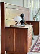 Load image into Gallery viewer, Queen Size Headboard with Attached Pedestals | Solid Kiaat
