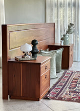 Load image into Gallery viewer, Queen Size Headboard with Attached Pedestals | Solid Kiaat
