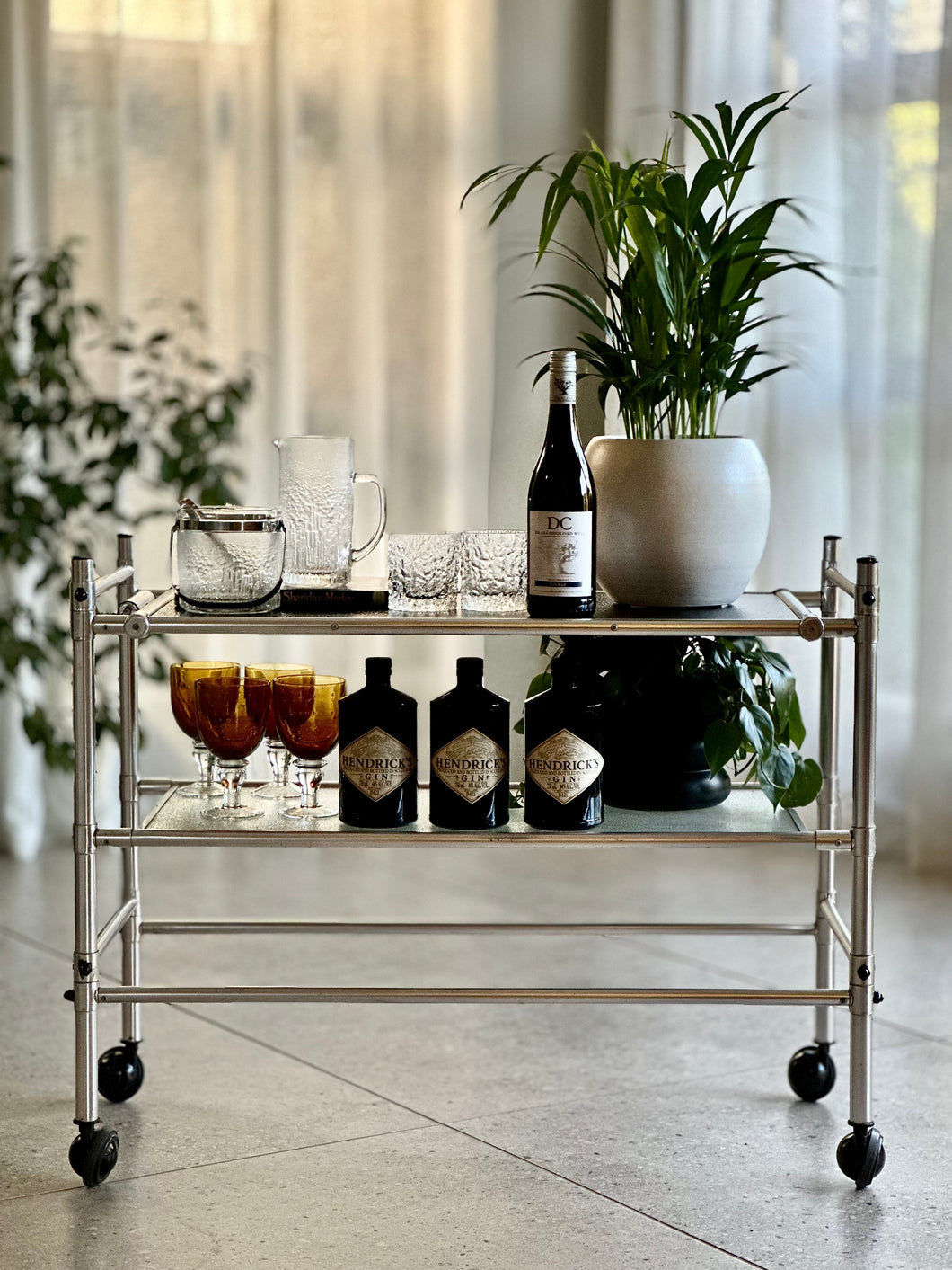 Glass-Top Two Tiered Trolley