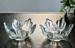 Pair of Vintage Glass Candle Holders