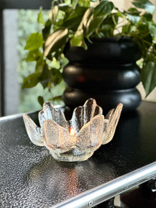 Pair of Vintage Glass Candle Holders