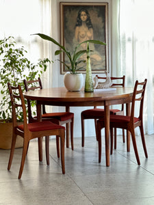 Mid-Century Round Extendable Dining Table