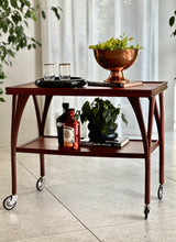 Load image into Gallery viewer, Two Tier Mahogany Trolley
