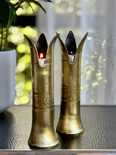 Load image into Gallery viewer, Pair of Copper Artillery Shell Casing Candlesticks
