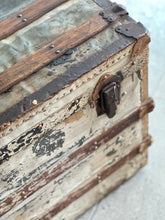 Load image into Gallery viewer, Vintage Trunk with Wood &amp; Metal Reinforcements
