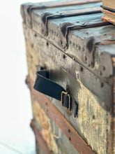 Load image into Gallery viewer, Vintage Trunk with Wood &amp; Metal Reinforcements
