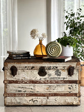 Load image into Gallery viewer, Vintage Trunk with Wood &amp; Metal Reinforcements
