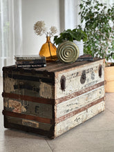 Load image into Gallery viewer, Vintage Trunk with Wood &amp; Metal Reinforcements
