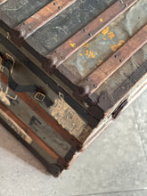 Load image into Gallery viewer, Vintage Trunk with Wood &amp; Metal Reinforcements
