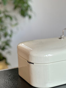 Vintage Enamel Medical Box with Locking Latch