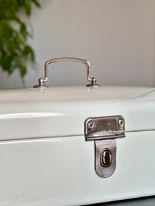 Vintage Enamel Medical Box with Locking Latch