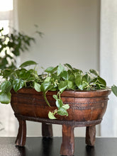 Load image into Gallery viewer, African Hand-Carved Wooden Vessel / Planter

