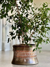 Load image into Gallery viewer, Large Embossed Red Copper &amp; Brass Planter
