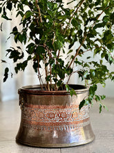 Load image into Gallery viewer, Large Embossed Red Copper &amp; Brass Planter
