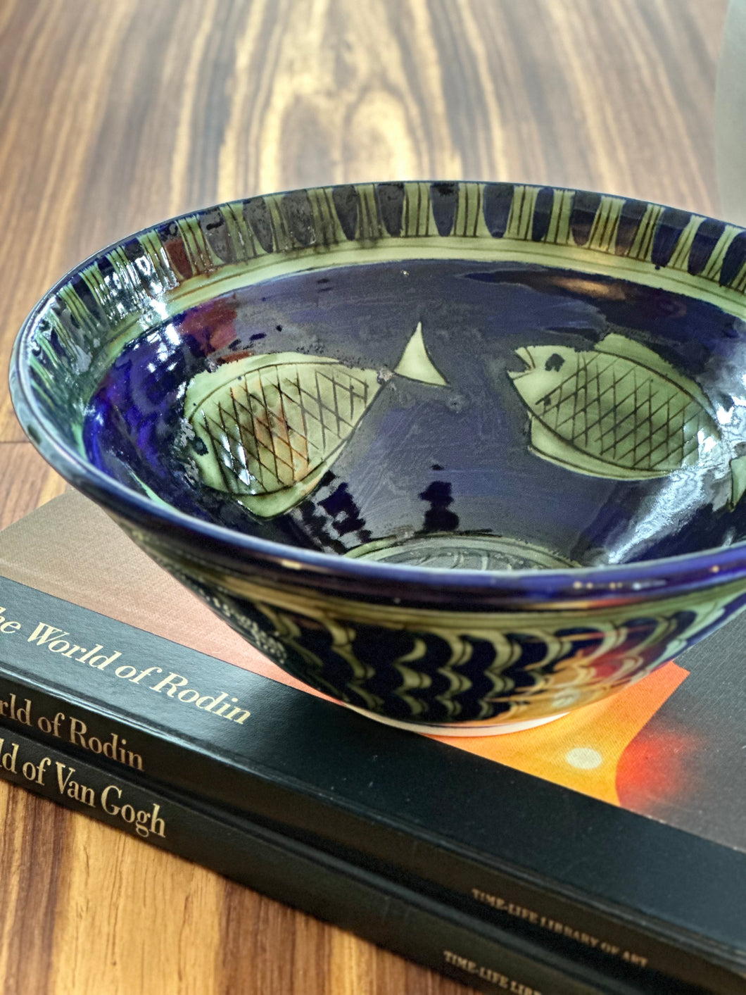Studio Pottery Bowl - Fish Design