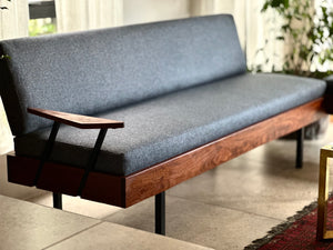Retro Steel & Solid Wood Couch SET / L-Shaped