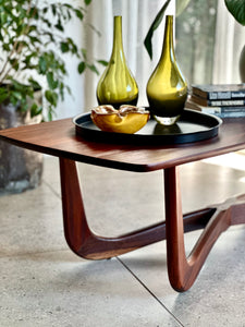 Mid-Century Solid Mahogany Coffee Table - X Leg Base