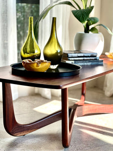 Mid-Century Solid Mahogany Coffee Table - X Leg Base