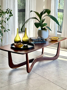 Mid-Century Solid Mahogany Coffee Table - X Leg Base