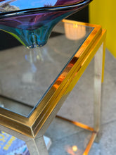 Load image into Gallery viewer, Vintage Brass &amp; Glass Console
