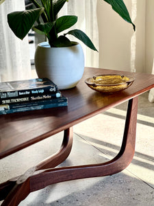 Mid-Century Solid Mahogany Coffee Table - X Leg Base
