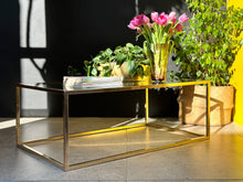 Load image into Gallery viewer, Brass &amp; Glass Coffee Table
