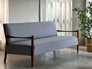 Mid-Century, Danish-Style Sofa with Houndstooth Fabric