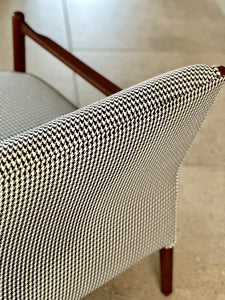 Mid-Century, Danish-Style Sofa with Houndstooth Fabric