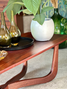 Mid-Century Solid Mahogany Coffee Table - X Leg Base