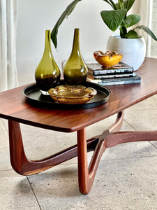 Mid-Century Solid Mahogany Coffee Table - X Leg Base