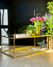 Load image into Gallery viewer, Brass &amp; Glass Coffee Table
