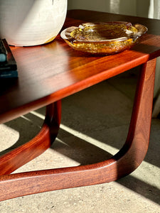 Mid-Century Solid Mahogany Coffee Table - X Leg Base