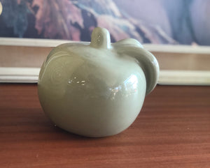 Retro green ceramic apple