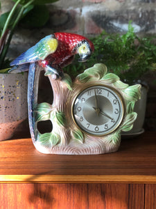 Vintage Jema Hollard Ware Parrot clock