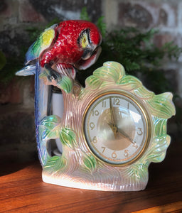 Vintage Jema Hollard Ware Parrot clock