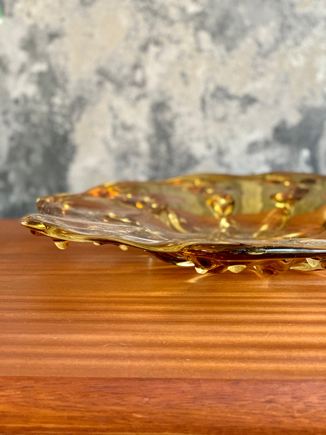 Large Murano glass Amber bowl