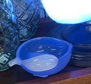 Blue glass murano cherry bowl