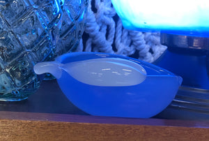 Blue glass murano cherry bowl