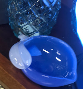 Blue glass murano cherry bowl