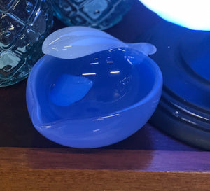 Blue glass murano cherry bowl