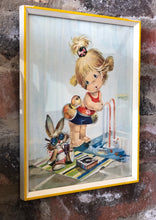 Load image into Gallery viewer, Framed girl and bunny print
