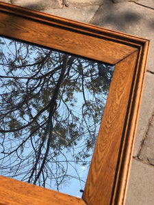 Rectangular oak framed mirror