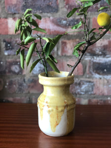 Yellow/ beige pottery vase