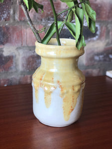 Yellow/ beige pottery vase